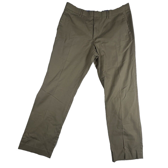 Banana Republic Chinos Mens 35x29.5 Slim Fit Straight Flat Front Khaki Pants - Picture 1 of 10